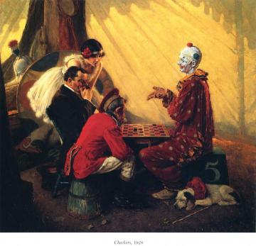 Checkers Artwork by Norman Rockwell