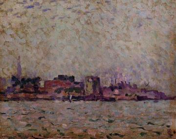 Morning Fog over the Port of Veer, Holland Artwork by Theo van Rysselberghe