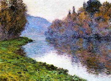 Banks Of The Seine At Jenfosse: Clear Weather Artwork by Claude Oscar Monet