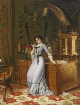 Girl with a letter Artwork by Knut Ekwall