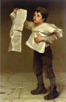 Newsboy Artwork by John George Brown