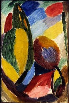 Large Variation: Green Glimmer Artwork by Alexej Jawlensky