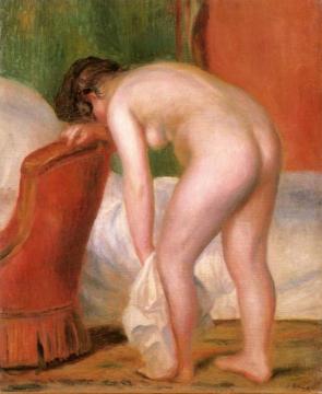 Nude Woman Drying Herself Artwork by Pierre Auguste Renoir