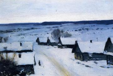 Village in Winter Artwork by Isaac Ilich Levitan