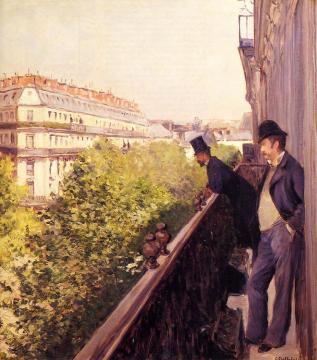 A Balcony Artwork by Gustave Caillebotte