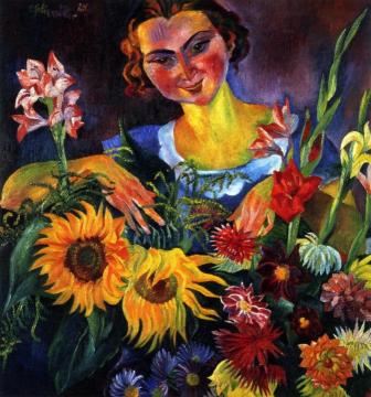 The Flower Girl Artwork by Conrad Felixmuller