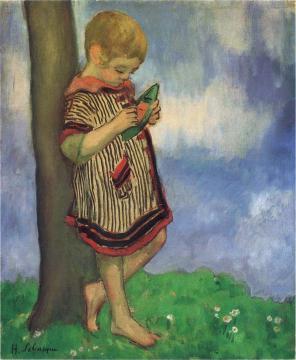 Pierre Labasque with a small boat Artwork by Henri Lebasque