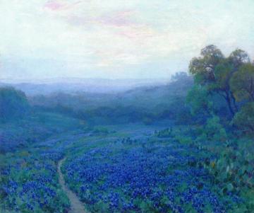 Path Through a Field of Bluebonnets Artwork by Julian Onderdonk