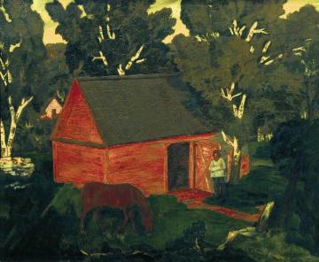 The Red Barn Artwork by Nikolai Krymov