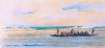 Canoe Going From Up The Coast To Apia To A Big Talolo, Or Official Presentation Of Food, Jan. 1891 Artwork by John La Farge
