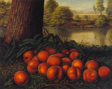 Peaches in a Landscape Artwork by Levi Wells Prentice