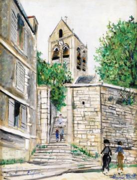 The Church In Auvers-sur-oise (val D'oise) Artwork by Maurice Utrillo