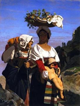 Two Italian Peasant Women and an Infant Artwork by Jean Leon Gerome