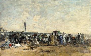 Beach Scene Artwork by Eugène-Louis Boudin