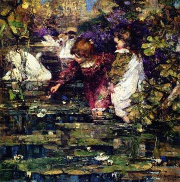 The Swan Lake Artwork by Edward Atkinson Hornel