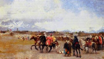 Powder Play - City of Morocco, outside the Walls Artwork by Edwin Lord Weeks