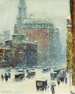 New York In The Blizzard Of 1920 Artwork by Guy Wiggins