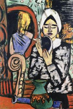 Lady with a Mirror Artwork by Max Beckmann