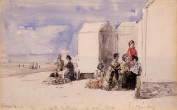 Crinolines on the Beach Artwork by Eugène-Louis Boudin