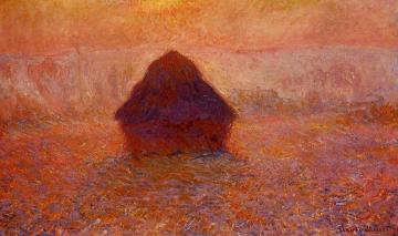Grainstack, Sun in the Mist Artwork by Claude Oscar Monet