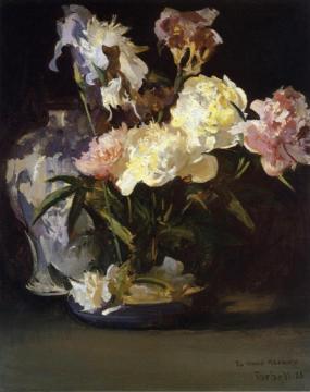 Peonies and Irises Artwork by Edmund Tarbell