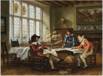 Admiral Blake With A Letter Artwork by Frank Moss Bennett