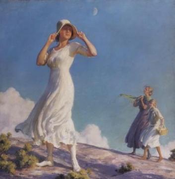 Ladies on a Hill Artwork by Charles Courtney Curran