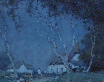 A Devonshire Hamlet Artwork by Albert Moulton Foweraker