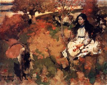The Goatherd Artwork by Edward Atkinson Hornel