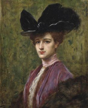 Elegant lady Artwork by Henri Adrien Tanoux