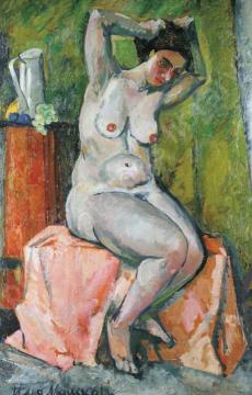 Seated Nude Artwork by Ilya Mashkov