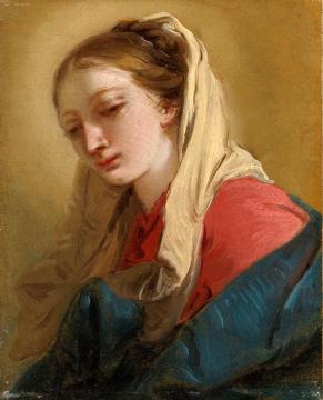 Mary Magdalene in three-quarter view, Veiled in a white cloth Artwork by Giovanni Battista Tiepolo