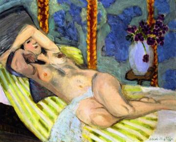 Nude With Blue Background Artwork by Henri Matisse