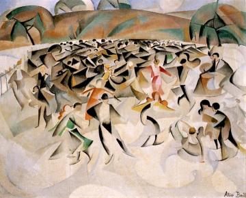 Skating In The Bois De Boulogne Artwork by Alice Bailly