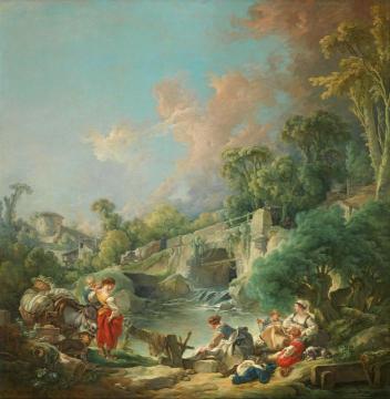 Washerwomen Artwork by Francois Boucher