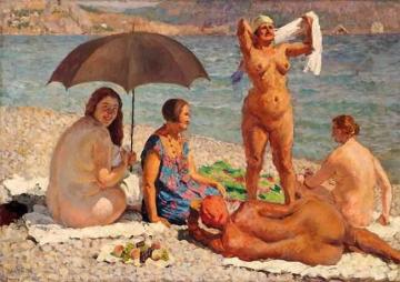 On the Beach. Gurzuf Artwork by Ilya Mashkov
