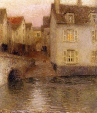 The Bridge, Twilight Artwork by Henri Le Sidaner