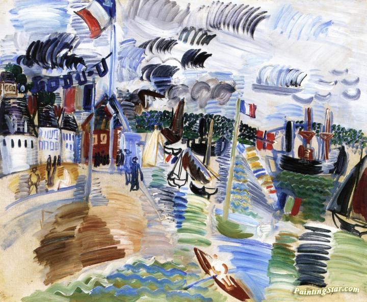 Caudebec, the Port Artwork by Raoul Dufy