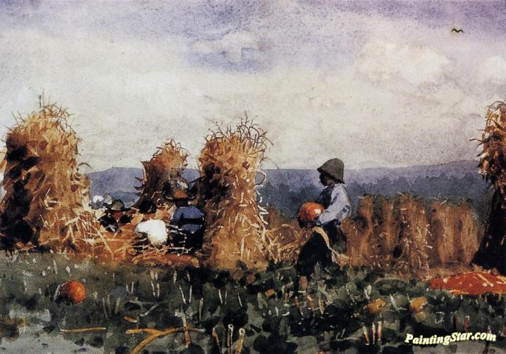 The Pumpkin Patch Artwork by Winslow Homer
