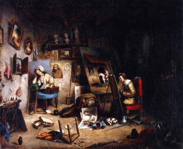 The Artist's Studio Artwork by Cornelius Krieghoff