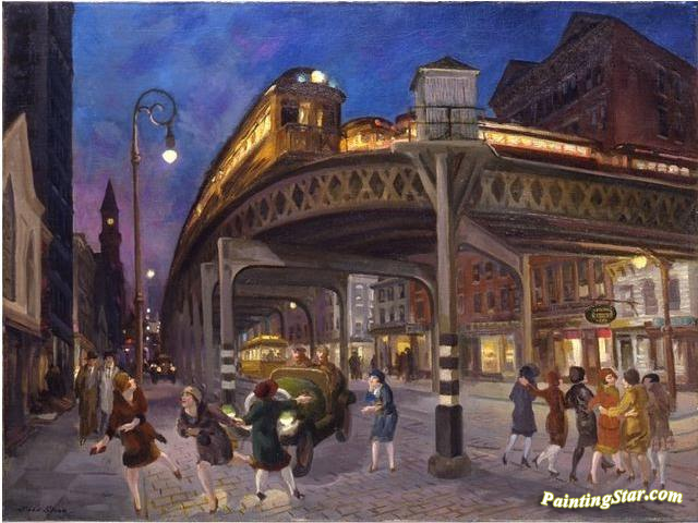Sixth Ave. Elevated At Third Street Artwork by John Sloan