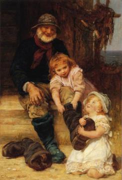 Helping Grandpa Artwork by Frederick Morgan