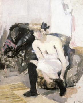 Woman with Black Stockings Artwork by Edouard Vuillard