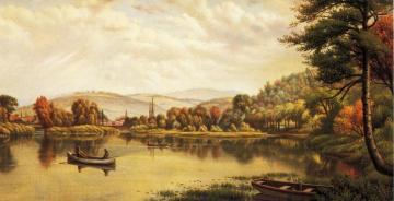 Boating In Autumn Artwork by Levi Wells Prentice