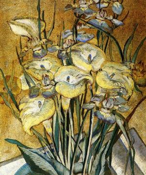 Irises And Calla Lilies Artwork by Maria Oakey Dewing