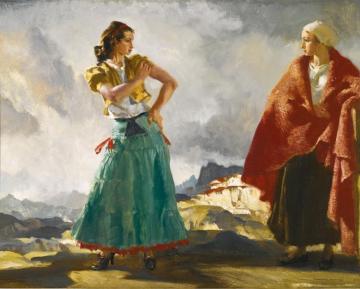 Raquel And Manuella Artwork by Sir William Russell Flint