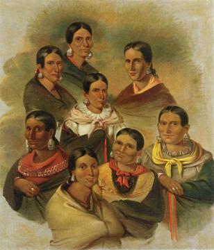 Eight Potawatomi Women Artwork by George Winter