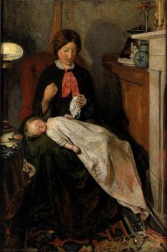 Waiting, an English fireside of 1854-55 Artwork by Ford Madox Brown