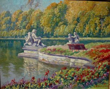 Lake and Gardens Artwork by Nikolai Petrovich Bogdanov-belsky