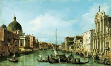 Venice:  The Grand Canal With The Scalzi And S. Simione Piccoli Artwork by Giovanni Antonio Canal